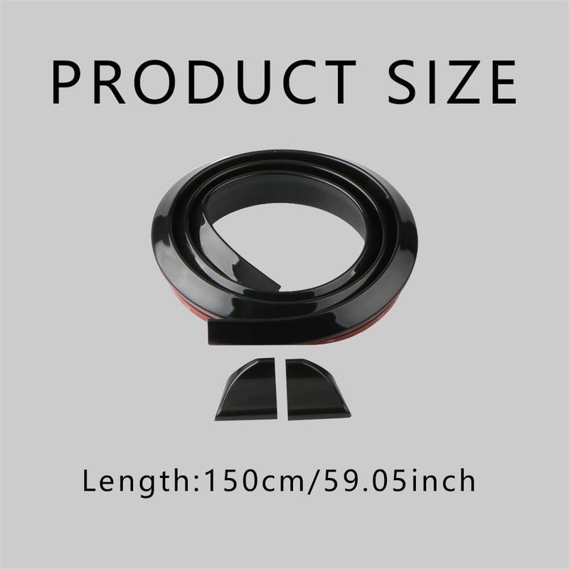 CHRYMUM Car Rear Spoiler Roof Lip Kit, Carbon Fiber 3D Rubber Trunk Spoiler Trim Strip, Car Rear Spoiler Kit, Auto Exterior Accessories Punch-Free Installation for Most Cars - Image 2
